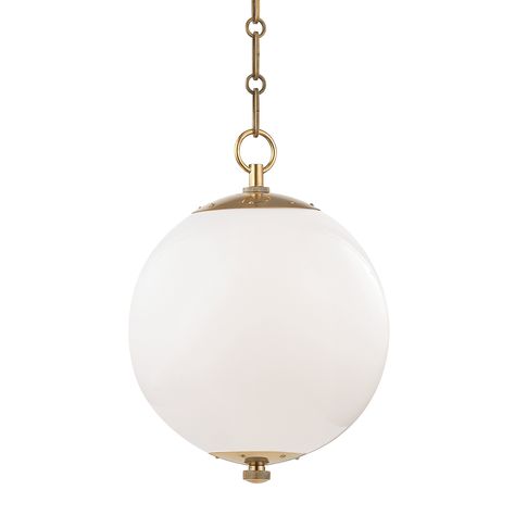 SPHERE NO.1 MDS700-AGB | Hudson Valley Lighting Group Mark D Sikes, Globe Pendant, Hudson Valley Lighting, Globe Lights, Small Pendant, Diffused Light, Picture Light, Aged Brass, Round Pendant