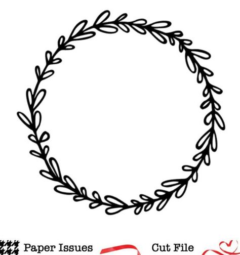 Bud Wreath-Free Cut File Free Wreath Svg Files For Cricut, Wreath Template, Wreath Printable, Cricut Monogram, Wreath Drawing, Silhouette Tutorials, Embroidery Template, Cricut Fonts, Free Cut Files