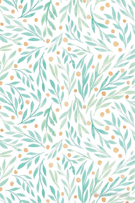 Leaves and berries are my favourite thing to paint. / if you couldn’t tell / These were also very relaxing to make into a repeat pattern too. It’s like art and maths all in one! • Buy this artwork on apparel, stickers, phone cases, and more. Cute Repeating Patterns, Watercolor Repeat Pattern, Screen Print Pattern, Green And Orange Palette, Flower Repeat Pattern, Thing To Paint, Flower Pattern Design Prints, Watercolor Pattern Design, Repeating Pattern Design