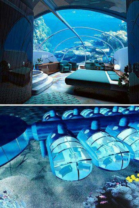 The Poseidon: Under water hotel in Fiji Underwater Hotel Room, Underwater Hotel, Fiji Resort, Hotel Apartment, Future Travel, Nautilus, Design Case, Pretty Places, Dream Destinations