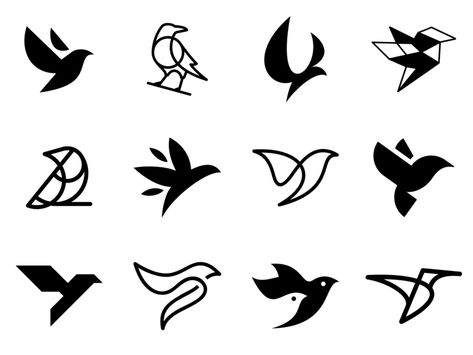 BIRDS by artsigma on Dribbble Bird Logo Design Inspiration, Crow Logo, Pictogram Design, Bird Logo Design, Logo Graphic Design, Logo Design Inspiration Creative, Inspiration Logo Design, Logo Sketches, Bird Graphic
