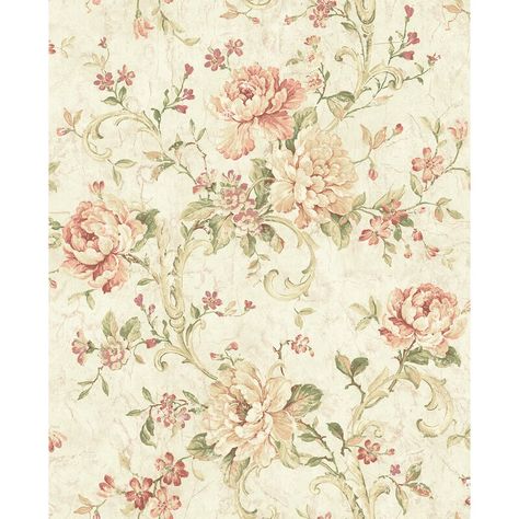 Ophelia & Co. Gabaldon Floral Scroll 33' L x 20.5" W Wallpaper Roll | Wayfair Karton Design, Vintage Wallpaper Patterns, Look Wallpaper, Morning Rose, Victorian Wallpaper, Drops Patterns, Wallpaper Tumblr, Vintage Bedroom, Wallpaper Vintage