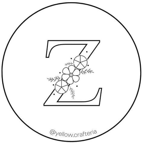 z letter Embroidery Pattern Free Templates, Letters Embroidery Patterns Alphabet, Hand Embroidery Letters, Simple Hand Embroidery Patterns, Z Letter, Alphabet Embroidery, Embroidery Hoop Art Diy, Embroidery Stitches Beginner, Hand Embroidery Patterns Free