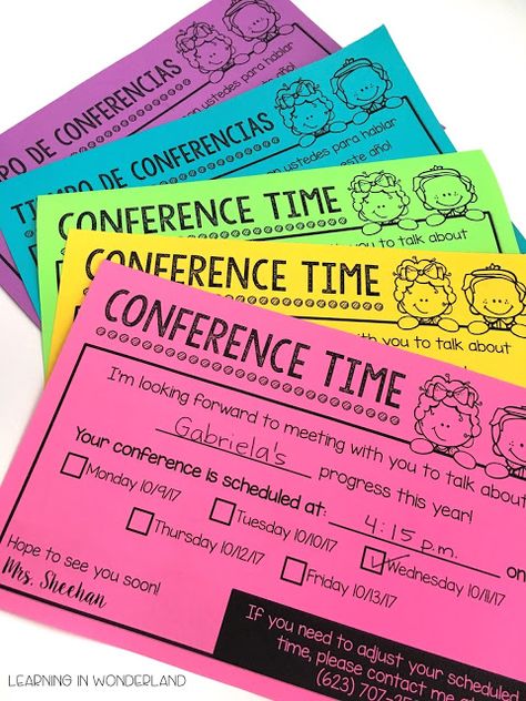 Conference Reminder, Parent Teacher Conference Forms, Parent Teacher Conference, Conference Forms, Curriculum Night, Classroom Organization Elementary, Notes To Parents, Teacher Conferences, Parent Teacher