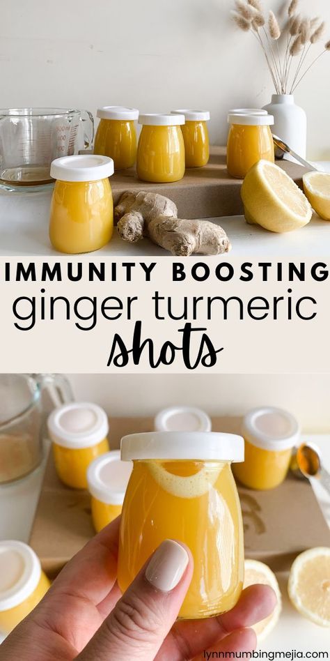 Immunity Boosting Ginger Turmeric Shots | Lynn Mumbing Mejia Tumeric Shots, Ginger Turmeric Shots, Ginger Tumeric, Ginger Shot Recipe, Turmeric Shots, Blender Smoothie, Anti Inflammation Recipes, Ginger Shot, Wellness Shots