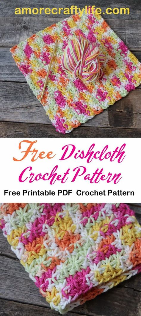 easy over the rainbow trinity stitch crochet dishcloth pattern - free printable pdf - amorecraftylife.com #crochet #crochetpattern #freecrochetpattern Amigurumi Patterns, Crochet Dishcloth Patterns Free Easy, Crocheted Dish Cloths Patterns Free, Free Crochet Dish Cloth Pattern, Round Crochet Dishcloth, Crochet Granny Square Washcloth Free Pattern, Round Dishcloth Crochet, Kitchen Scrubbies Crochet Pattern Free, Crochet Dish Cloth Free Pattern Easy