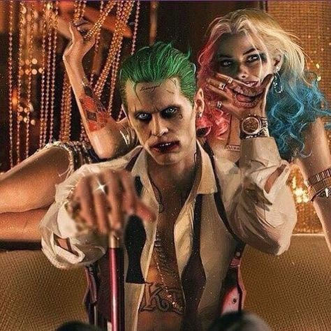 Harley Quinn And Joker Suide Squad, Harley Quinn Kunst, Harely Quinn And Joker, Joker Und Harley Quinn, Arley Queen, Image Joker, Harley Quinn Tattoo, Leto Joker, Harley And Joker Love