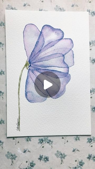 Sparketh🎨 on Instagram: "Watercolor flower turorial by @kurennnaya! 🌼🎨🖌️ #arttok #art #tutorial #arttutorial #watercolor #flowers" Transparent Watercolor Flowers Tutorial, Drawings For Watercolor Painting, How To Make Watercolor Cards, Watercolor Basics Tutorials, Watercolor Solar System, Watercolour Markers Tutorials, Watercolor Dragonfly Tutorial, Watercolor Cherry Blossom Tutorial, Watercolour Tutorials Watercolor Lesson