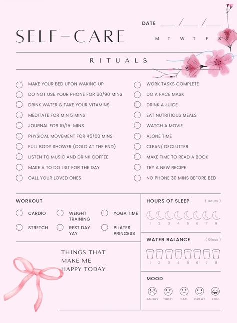 2024 Glow Up Self Care #witchyplanners Organisation, Body Self Care Routine, 2024 Glow Up, Girly Self Care, Glow Up Self Care, Glow Up Planner, Glow Up Routine, Journaling Gratitude, Self Care Rituals