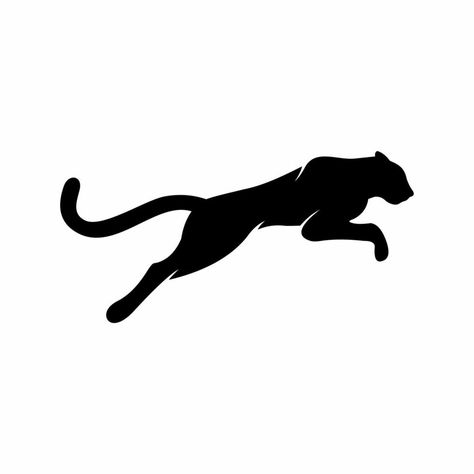 panther silhouette vector logo Simple Panther Tattoo, Panther Doodle, Jaguar Silhouette, Panther Outline, Panther Logo Design, Black Panther Silhouette, Jaguar Vector, Panther Silhouette, Panther Illustration