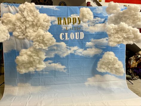 Blue sky backdrop Clouds hanging with fishing line acrylic vinyl Sky Decorations Party, Cloud Theme Decoration, Sky Themed Party, Cloud Decoration Party, Sky Theme Party, Sky Decorations, Backdrop Sky, Clouds Backdrop, Cloud Backdrop
