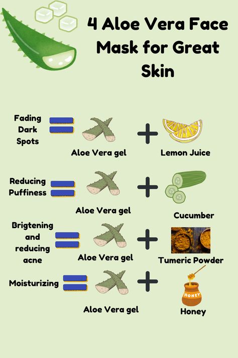 Here are some aloe vera masks you can try out for great, healthy skin ♡ Aloe Honey Face Mask, Aloe Vera For Skin Recipes, Things To Make With Aloe Vera, Aloe Vera Skin Care Diy, Aloe Vera For Face Benefits, What Can You Use Aloe Vera For, Aloevera Skincare For Acne, What Does Aloe Vera Do To Your Face, Homemade Skin Mask