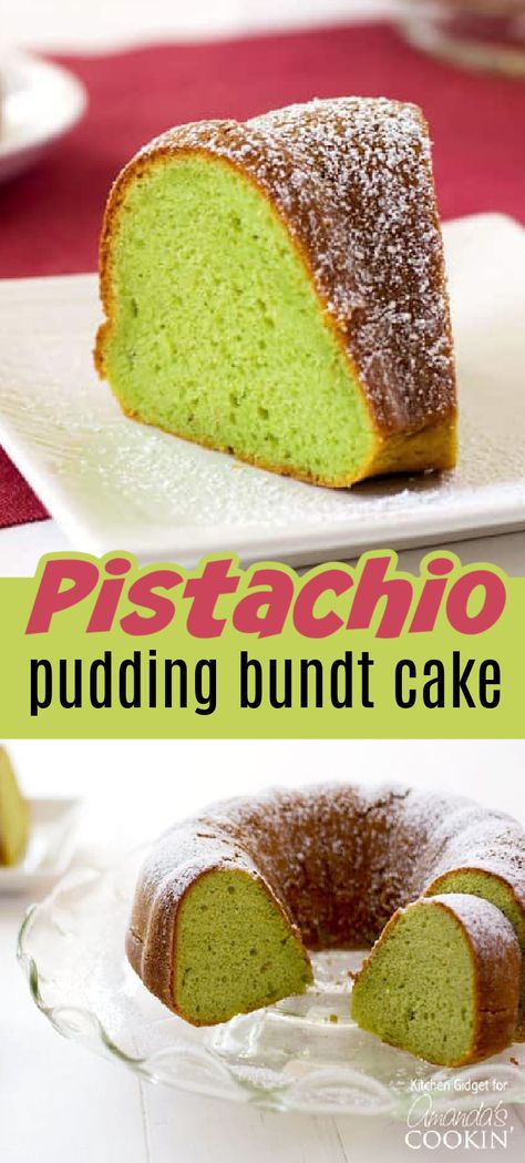 Simple Green Cake, Pistachio Pudding Bundt Cake, Easy Pistachio Cake, Pudding Bundt Cake, Pistachio Pudding Cake, Pistachio Cake Recipe, Pistachio Dessert, Pistachio Recipes, Pistachio Pudding