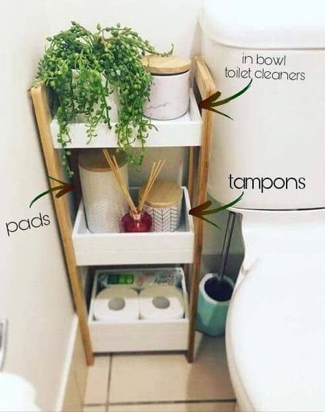 Best Bathroom Storage & Organization Ideas - Decoholic First College Apartment, Large Living Room Furniture, Space Saving Bathroom, Bathroom Storage Solutions, Diy Bathroom Storage, Ideas Para Organizar, Diy Casa, Toilet Storage, College Apartment