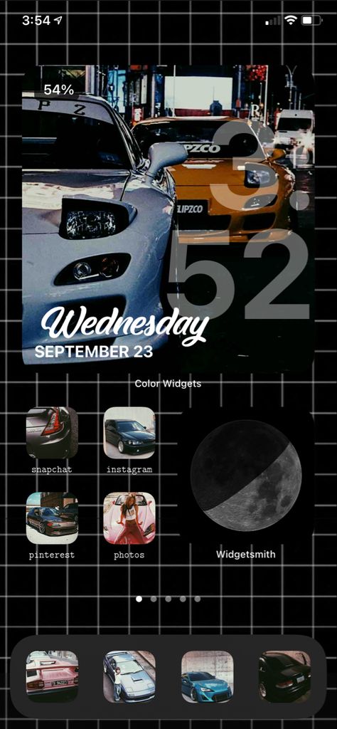 Ios 14 wallpaper layout aesthetic dark street race cars Home Screen Layout Iphone Car Theme, Car Homescreen Layout, Car Widgets Iphone, Car Theme Phone Layout, Tokyo Drift Cars Aesthetic Wallpaper, Car Themed Wallpaper, Car Ios14 Homescreen, Ipad Aesthetic Theme, Car App Icon Aesthetic