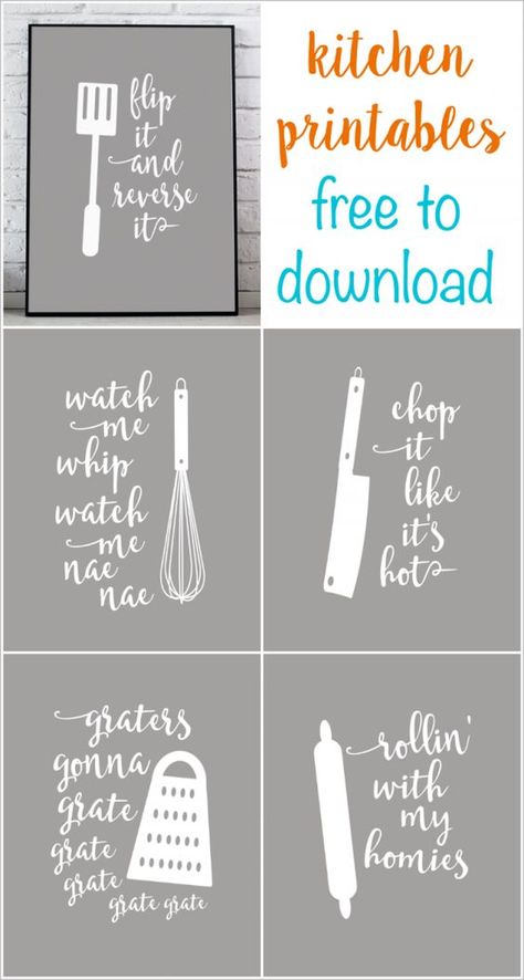 kitchen printables - lyric puns - free to download. kitchen decor - kitchen sayings - lyrics and quotes - utensils Kitchen Sayings, Svg Pictures, Kitchen Printables, Tanaman Indoor, Projets Cricut, Porte Decorate, Kitchen Quotes, Kitchen Humor, Health Club