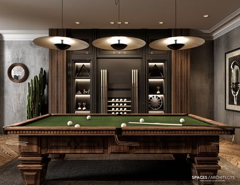 Entertainment Room on Behance Modern Poker Room, Billiard Room Ideas, Poker Room Ideas, Billiard Room Ideas Interior Design, Modern Billiard Room, Snooker Room Ideas, Billiard Room Design, Ruang Gym, Billards Room