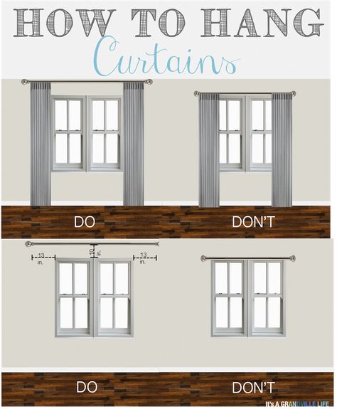 This post has so many great tips on how to hang curtains!! Definitely will have to remember this for my home! Rumah Teres, How To Hang Curtains, Koti Diy, Pocket Window, Hang Curtains, Hemma Diy, Casa Vintage, Bilik Tidur, How To Hang