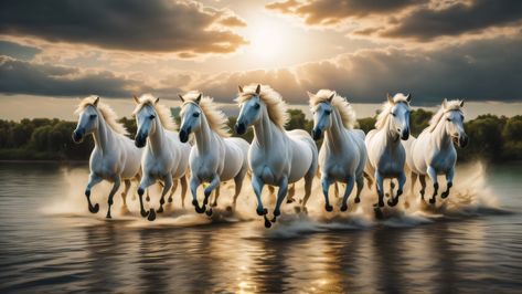 Seven, 7, white horses, running horses, horses, landscape, painting, sun, water, trees, clouds, buy, sell 7 Running Horses With Sunrise, Horse 7 Wallpaper, 7 White Horses Running Wallpaper Hd, 7 Horse Running Wallpaper, Horse Images Beautiful, Running White Horse Wallpaper, 7 Horses Wallpaper, 7horses Wallpaper Hd, 7 Horses Running Wallpaper