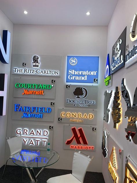 Acrylic Led Sign Board Design, Restaurant Sign Board Design, Shop Board Design Display, 3d Board Design, Company Sign Board, Shop Name Board Design Display, Glow Sign Board Design, Shop Name Board Design Ideas, Company Name Board Design