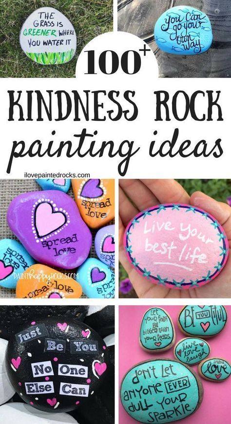 Rock Sayings, Kindness Projects, Rock Quotes, Inspirational Rocks, Happy Rock, Rock Painting Tutorial, Rock Painting Ideas, Painted Rocks Kids, Painted Rocks Craft