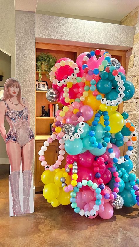 Happy Birthday Lover🩷 #swiftie parties need swiftie trading bracelets. Order your Swiftie Bracelet install YODAY! 🎥: 18ft organic… | Instagram Bday Parties Ideas, Summer Birthday Party Decor, Birthday Themed Birthday Party, My First Era Birthday Taylor Swift, Bracelet Birthday Party, Lover Bday Party, Taylor Swift Lover Era Party, Lover Birthday Party Ideas, Taylor Swift 11th Birthday Party Ideas