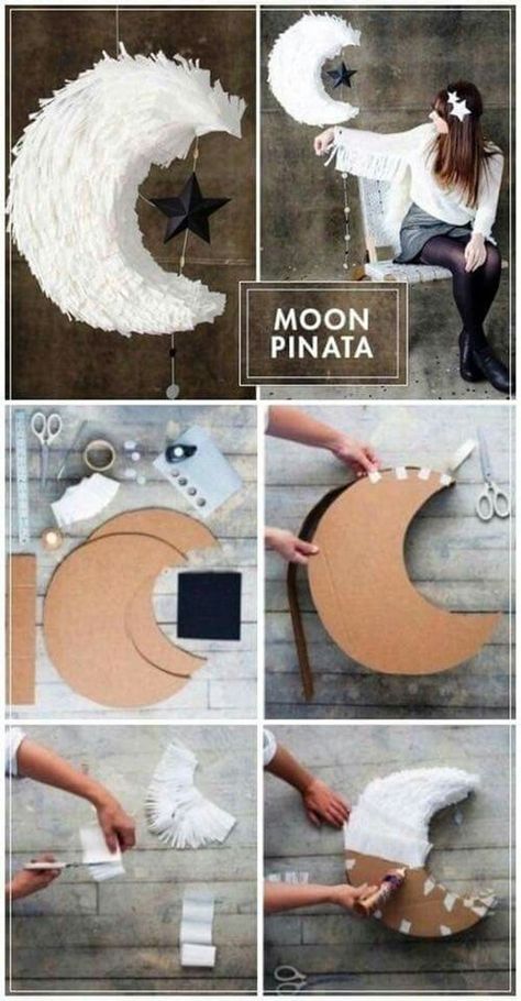 40 Handmade DIY Decoration Ideas For Different Purposes. #diy #diycrafts #Diydecor #homedecor #crafts Diy Eid Decorations, Projek Diy, Pinata Diy, Hiasan Perkahwinan, Kerajinan Diy, Kraf Kertas, Diy Dekor, Idee Babyshower, Gubahan Bunga