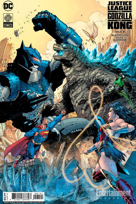 Jim Lee, Godzilla Vs Kong, Monster Legends, Super Human, Arte Dc Comics, Kaiju Monsters, Godzilla Vs, Variant Covers, Dc Comics Art