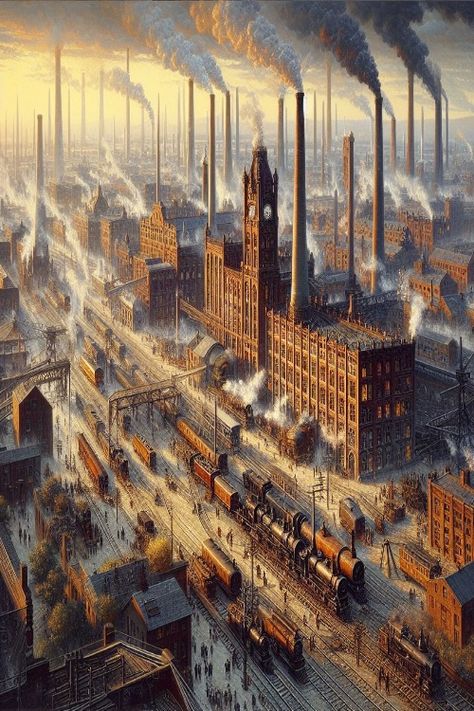 Revolutionary Industrial District Check more: https://paintlyx.com/revolutionary-industrial-district/ Concept Art, Industrial Revolution, Minecraft, Industrial District, Minecraft Stuff, Background Art, Art Tips, Stop Motion, Cityscape