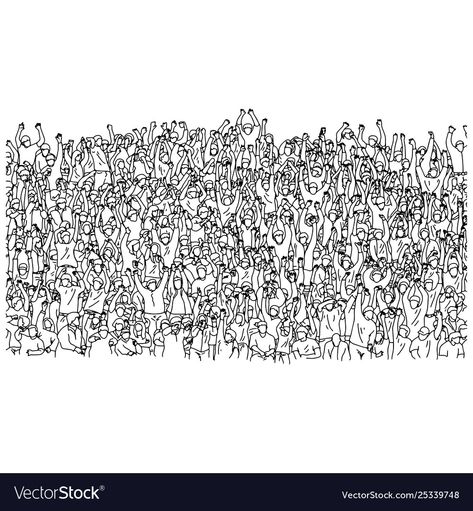 People Illustrations, Crowd Drawing, Large Group Of People, People Crowd, Large Crowd, Black Lines, Group Of People, People Illustration, Character Building