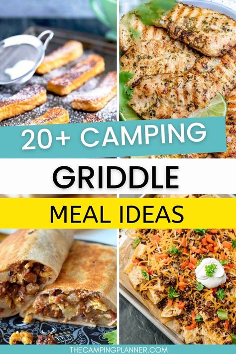 23 Easy Griddle Recipes For Camping Prepared Camping Meals, Tent Camping Food Ideas Simple, Yummy Camping Meals, Camping Meals On Grill, Camp Stove Meals Propane, Easy Dinner Recipes Camping, Camping Food For Two, Easy Recipes For Camping, Camping Black Stone Meals