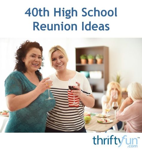 Planning a reunion can be a lot of work but fun and exciting too. Do your research and perhaps seek donations for prizes from businesses in your community. This is a guide about 40th high school reunion ideas. 40th High School Reunion Decorations, Class Reunion Picnic Ideas, 40 Year High School Reunion Ideas, Class Reunion Swag Bag Ideas, 40th Class Reunion Outfit, Planning A High School Reunion, 40th Reunion Ideas High Schools, 40th Class Reunion Ideas 1984, 40th High School Reunion Outfit