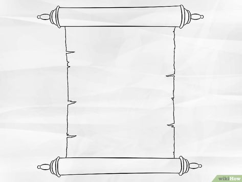 Scroll Drawing Easy, How To Draw A Scroll Step By Step, How To Draw A Scroll, Name Class Roll No Design For Project, Paper Scroll Drawing, Paper Scroll Design, Scroll Doodle, Paper Roll Drawing, Background Design Drawing