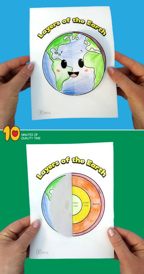 Layers-of-the-Earth-Craft--- Earth For Kids, Solar System Coloring Pages, Earth Coloring Pages, Structure Of The Earth, Layers Of The Earth, Earth Activities, Kids Hugging, Earth Day Coloring Pages, Geography Project