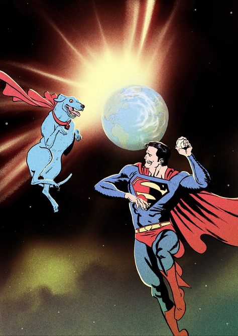 Artyom Topilin on Twitter: "Superman & Krypto commission… " All Star Superman, Jimmy Olsen, Wolf Images, Legion Of Superheroes, Superman Lois, Superman Comic, Comics Artist, Clark Kent, Smallville