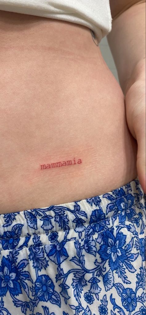 Artsy Fine Line Tattoo, Andante Tattoo Mamma Mia, Maneskin Inspired Tattoo, Mamma Mia Quote Tattoo, Mamma Mia Minimalist Tattoo, Måneskin Tattoo Ideas, Mamma Mia Tattoos Small, Chiquitita Abba Tattoo, Mia Name Tattoo