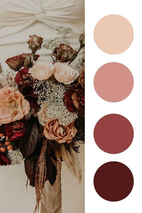 Burgandy Pallets, Blush Fall Color Palette, Burgundy Blush And White Wedding, Burgundy Pallete Wedding, Red Wine Color Palette Wedding, Beige Burgundy Wedding, Burgundy And Blush Fall Wedding, Burgundy Neutral Wedding, Desert Rose And Burgundy Wedding