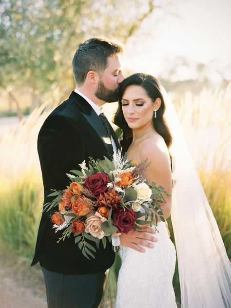 Wedding Bouquets for Bride Fall Burgundy Bridal Bouquet for Wedding Artificial Flowers Silk Burnt Orange Bouquet for Wedding Burnt Orange Bridal Bouquet, Burgundy Peonies, Orange Wedding Bouquet, Orange Bridal Bouquet, Bouquet Size, Rusting Wedding, Wedding Flower Guide, Burgundy Roses, Orange Bouquets