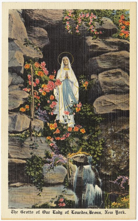 The Grotto of Our Lady of Lourdes, Bronx, New York | Flickr Virgin Mary Statue Garden, Mother Mary Wallpaper, St Jude Prayer, Lourdes Grotto, Grotto Design, Home Altar Catholic, مريم العذراء, Catholic Altar, Virgin Mary Art