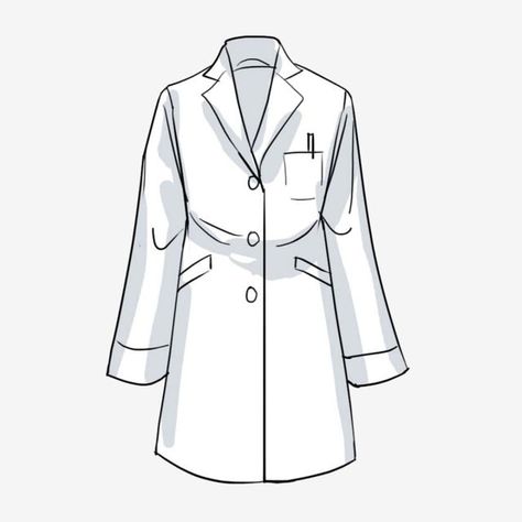 Lab Coat Drawing, Scientist Clothes, Coat Drawing, Doctor White Coat, Christmas Loungewear, Medical Drawings, Doctor Coat, Medical Stickers, White Lab Coat