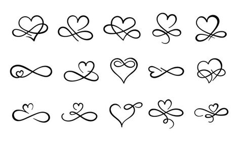 Infinity love flourish. hand drawn heart... | Free Vector #Freepik #freevector #frame #floral #label #invitation Cligerphy Letters Alphabet, Ornate Tattoo, Heart With Infinity Tattoo, Valentine Drawing, Small Quote, Hand Drawn Heart, Infinity Tattoo Designs, Drawn Heart, Tattoo Schrift