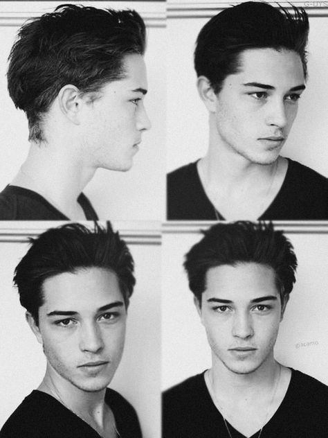 Mens Sidepart Hairstyle, Chico Haircuts, Pulled Back Hairstyles Men, Pull Back Hairstyles Men, Chico Lachowski Haircut, Chico Lachowski Side Profile, Chico Lachowski Hair, Francisco Lachowski Aesthetic, Young Francisco Lachowski