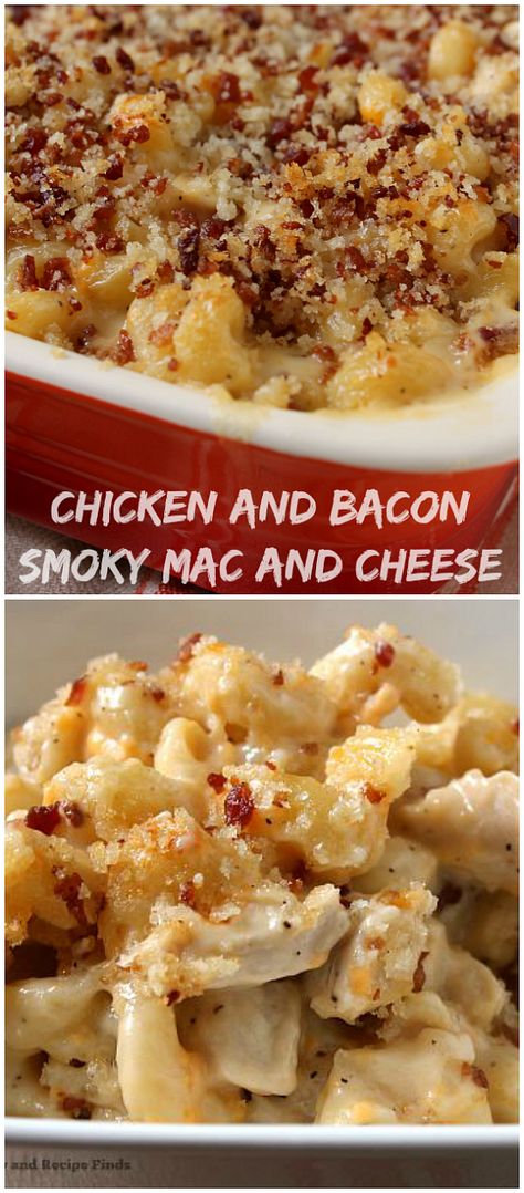 Chicken Baked Mac And Cheese, Chicken Broccoli Macaroni And Cheese With Bacon, Chicken Bacon Mac And Cheese Recipe, Baked Mac And Cheese Dinner Ideas, Chicken Bacon Ranch Mac And Cheese Crockpot, Creamy Chicken Mac And Cheese, Smoked Chicken Mac And Cheese, Simply Supper Ideas, Bacon Chicken Mac And Cheese