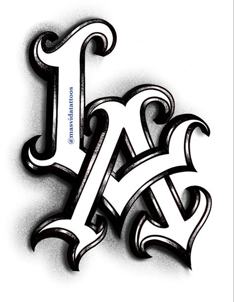 La Drawing Ideas, La Drawing Art, Chicana Letters, La Logo Tattoo, Los Angeles Tattoo Lettering, Chicano Lettering Gangsters, Gangsta Lettering, La Tattoo Los Angeles Design, Chicana Art Drawing