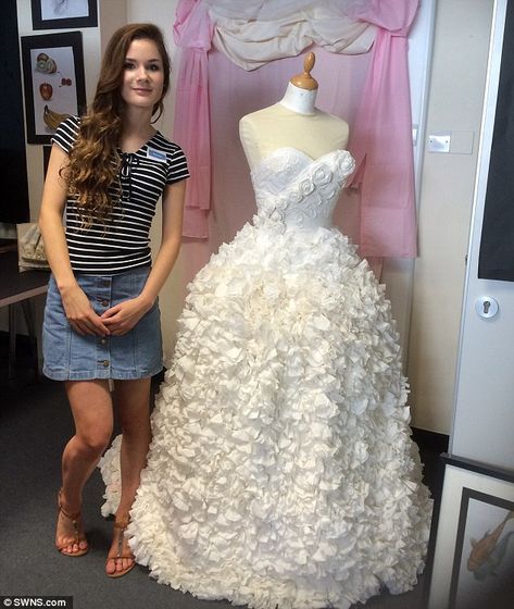 Gcse Art Coursework, Dresses Made From Recycled Materials, Toilet Paper Wedding Dress, Recycle Fashion, Textiles Gcse, Art Coursework, Pippa Doll, Paper Dresses, Medical Theme