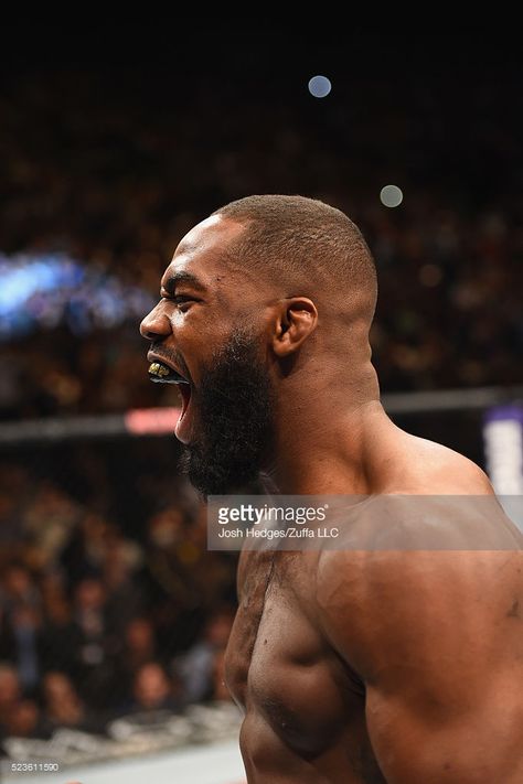 Jon Jones enters the Octagon before facing Ovince Saint Preux in their interim UFC light heavyweight championship bout during the UFC 197 event inside MGM Grand Garden Arena on April 23, 2016 in Las Vegas, Nevada. Lebron James Heat, Jones Ufc, Jon Jones Ufc, Jon Bones, Bucky Barnes Fanart, Martial Arts Photography, Gym Wallpaper, Ufc Boxing, Sports Painting