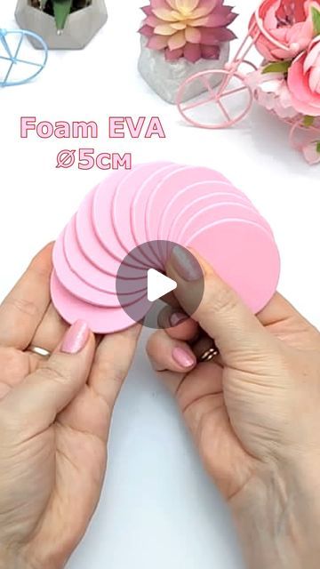 How To Make Flowers Using Paper, Foam Flower Crafts, Rose Making Crafts Paper, How To Make Flower From Paper, Paper Flower Diy Crafts, How To Make Flower Pot, Fruit Flowers Diy, Easy Diy Flowers Paper, Diy Felt Flowers Easy