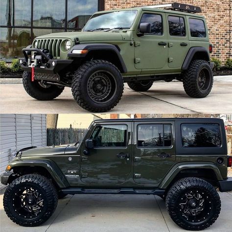 Jeep Wrangler Sky One Touch Jeep, Forest Green Jeep Wrangler, Dark Green Jeep Wrangler, Jeep Wrangler Wrap Ideas, Wrapped Jeep Wrangler, Jeep Wrangler Customized, Matte Jeep Wrangler, Jeep Wrangler Modified, Jeep Wrangler Green