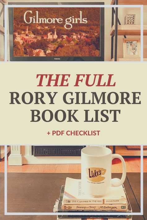 Get the FULL Rory Gilmore Book List of 400+ books mentioned on Gilmore Girls (including the revival) PLUS a free printable PDF to track your Gilmore Girls reading challenge. Take a mental trip to Stars Hollow and beyond and join our Rory Gilmore Book Club. Click for the full list. Gilmore Reading List, Rory Reading Challenge, Rory’s Book List, Read Like Rory Gilmore, Rory Gilmore's Reading List, Rory Books Reading Lists, Rory’s Reading List, Rory Gilmore Reading List Printable, Rory Gilmore Challenge