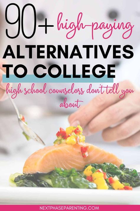 90+ High-Paying Career Alternatives to College. Career ideas in manufacturing, criminal justice, technology, legal, healthcare and more. Future job ideas without a college degree. Business Ideas For Women Startups, High Paying Careers, Medical Transcriptionist, High School Counselor, College Preparation, Career Ideas, Medical Jobs, Alternative Education, Opportunity Cost